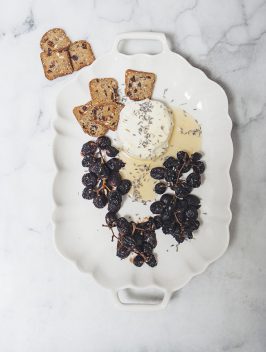 Roasted Grapes & Goat Cheese with Lavender Honey | Bijouxs Little Jewels