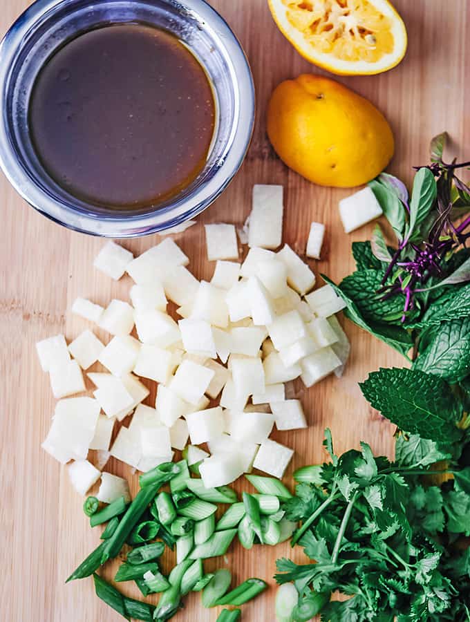 Herb Salad with Jicama & Cherries | Bijouxs Little Jewels from the Kitchen