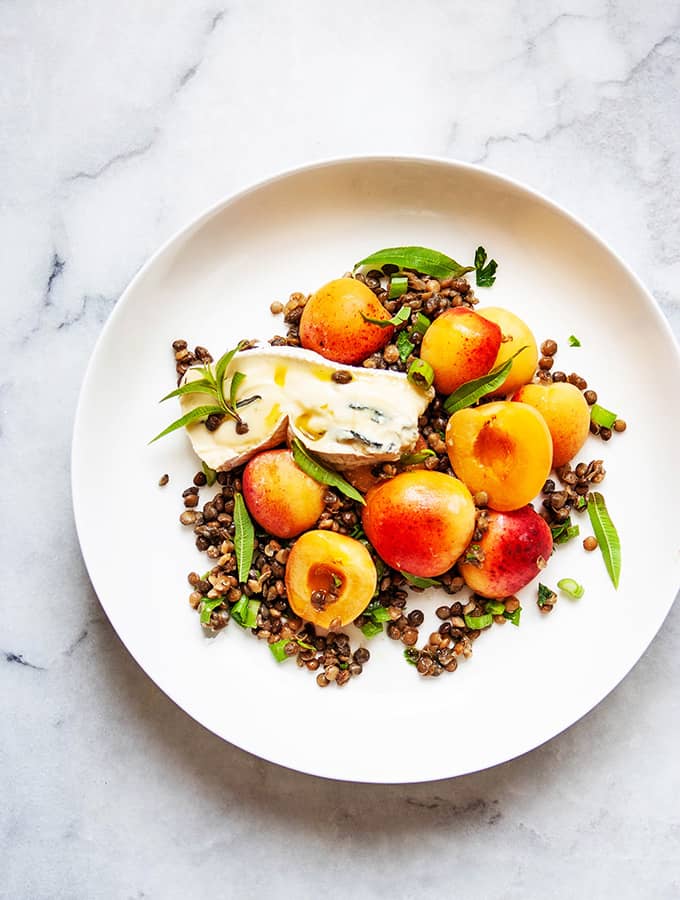 Summer Salad of Apricots, Lentils & Triple Cream Cheese | Little Kitchen Jewels