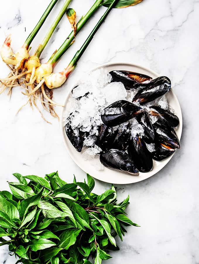 Hope Ranch Mussels with Fresh Ginger & Thai Basil |Bijouxs Little Jewels