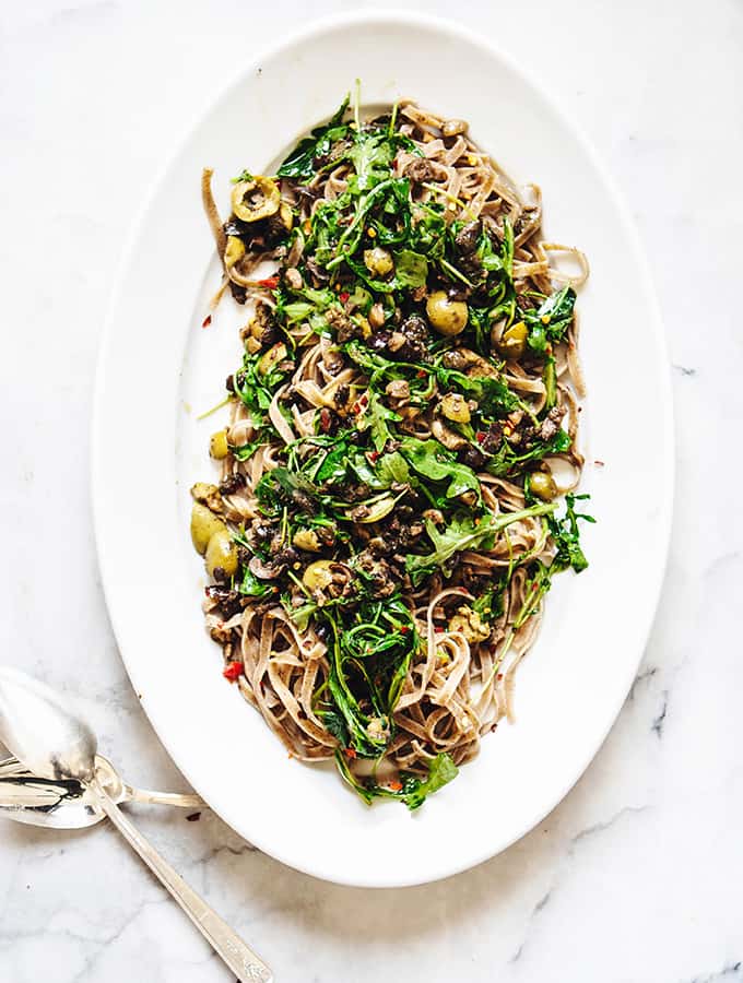 Tagliatelle with Puttanesca Verde