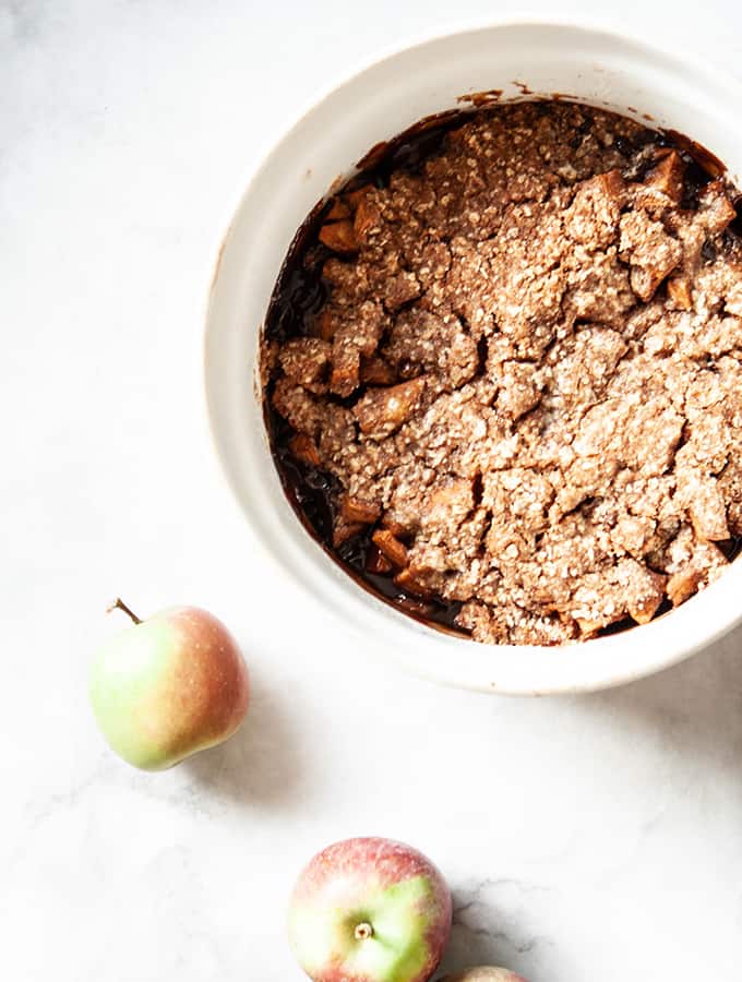 Brown Sugar Apple Crisp & Miso Caramel Sauce