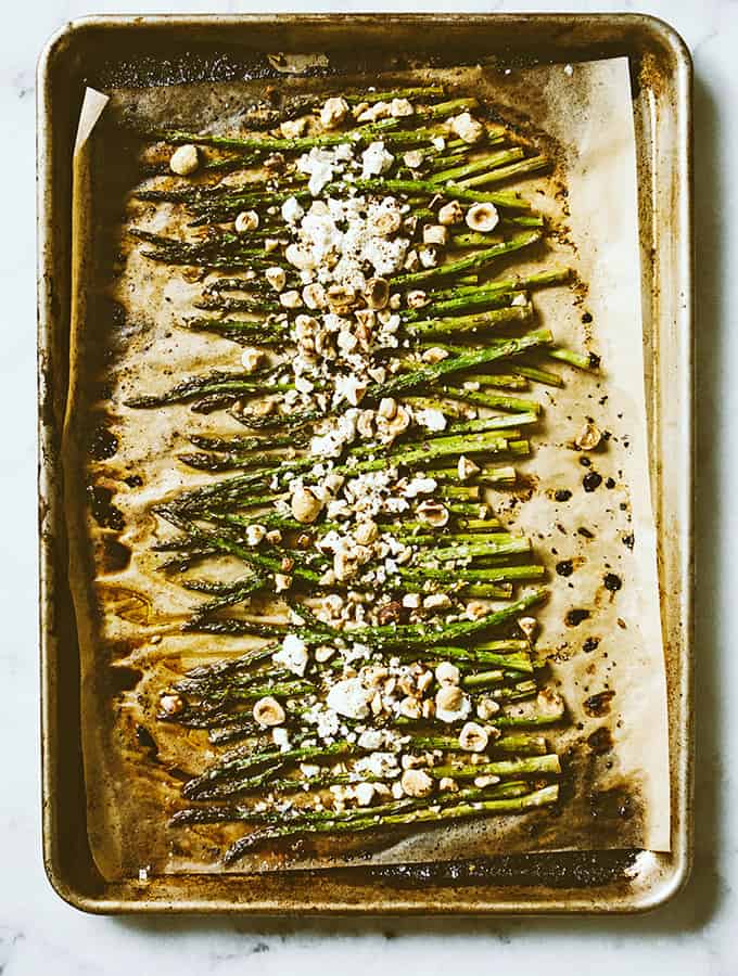 Roasted Asparagus with Feta & Hazelnuts | Bijouxs Little Jewels