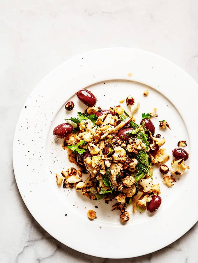 Roasted Cauliflower Salad with Pickled Grapes | Bijouxs Little Jewels