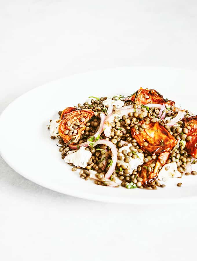 Puy Lentils with Roasted Tomatoes & French Triple-Cream Blue | Bijouxs Little Jewels