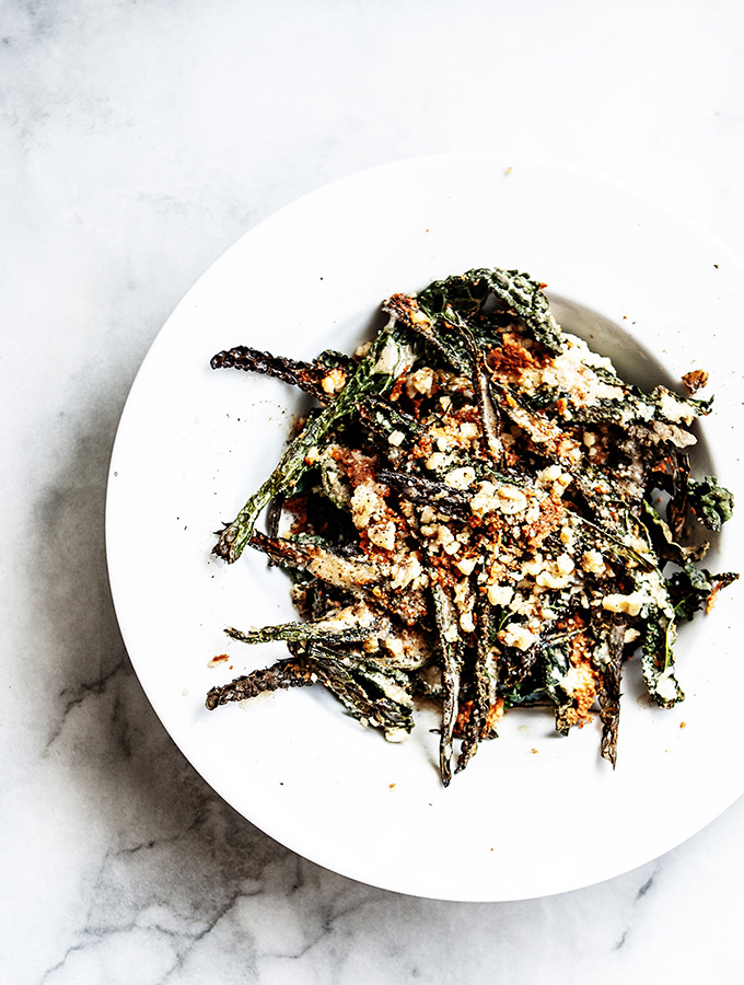 Roasted Kale Salad with Crispy Parmesan & Bijouxs House Vinaigrette | Bijouxs Little Jewels
