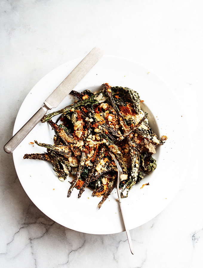 Roasted Kale Salad with Crispy Parmesan & Bijouxs House Vinaigrette | Bijouxs Little Jewels