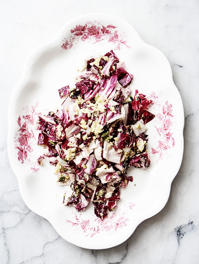 Radicchio Salad with Green Olive Dressing | Bijouxs Little Jewels