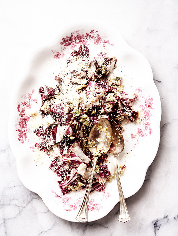 Radicchio Salad with Green Olive Dressing | Bijouxs Little Jewels