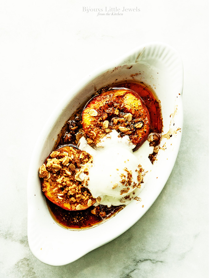Brown Butter Sugar Baked Peaches & Salted Ginger Granola | Bijouxs Little Jewels