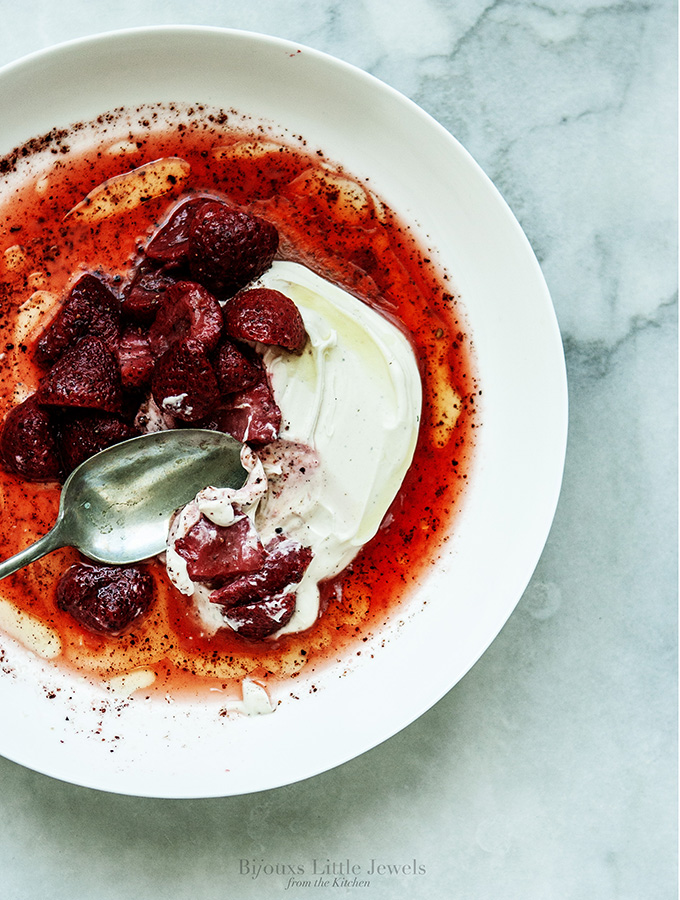 Macerated Strawberries with Mascarpone & Olive Oil | Bijouxs Little Jewels