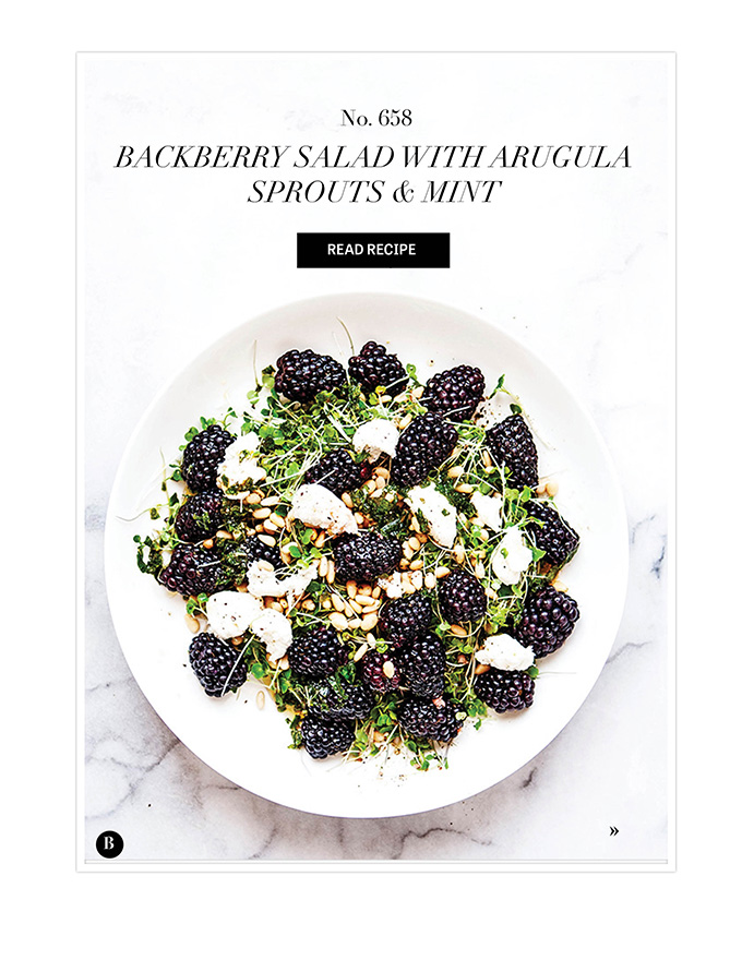 Backberry Salad with Arugula Sprouts & Mint | Bijouxs Little Jewels